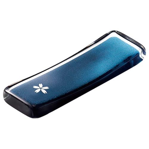 サンライフ 箸置き ガラス 7×5cm さくら 紺 日本製 O-00869