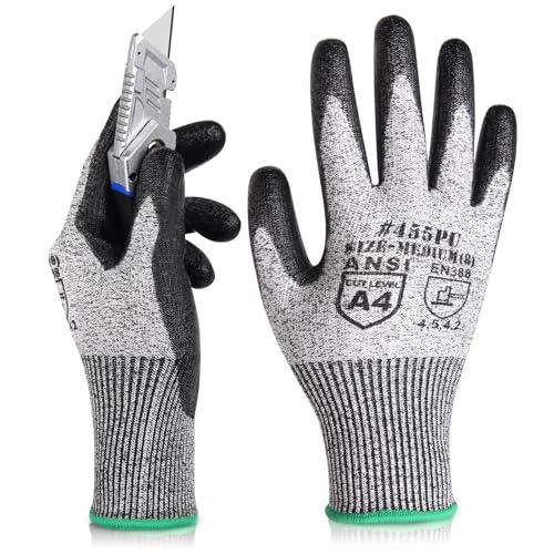 DONFRI 軍手 耐切創手袋 防刃 防刃手袋 作業用 手袋 滑り止め 切れない 防災 PUコーティ...