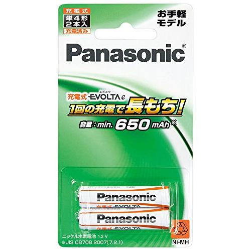 パナソニック 充電式エボルタ単4形2本パックお手軽モデル