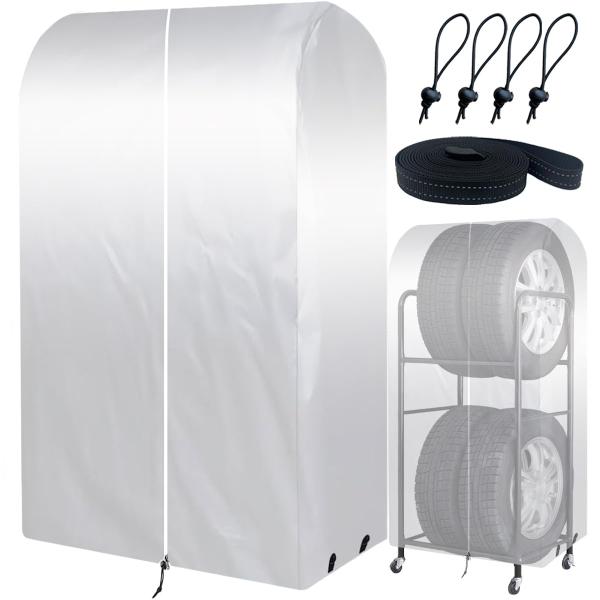 タイヤラックカバー 屋外 防水 軽自動車 普通自動車 suv用 タイヤ保管カバー 420D 厚手 タ...