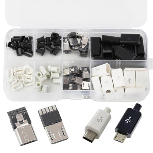 PENGLIN 20 セット マイクロ USB オス コネクタ プラスチック カバー付き、USB タ...