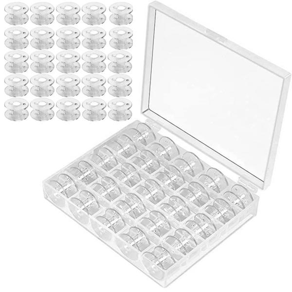 ミシンボビン（25個セット/プラスチック/透明な）プラスチック製ボビン 家庭用ミシンボビン 透明ボビ...