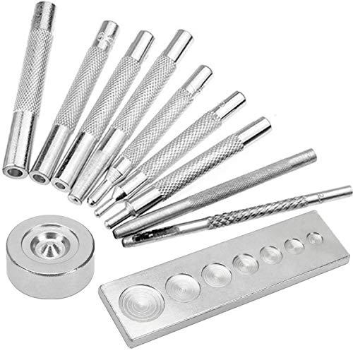 [Ｙヤクニタツ] レザークラフト ホック打ち具 11点セット ハトメ 万能打ち台 カシメ打ち 革細工...