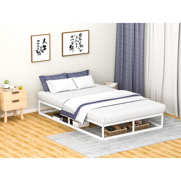 耐荷重300kgベッドフレーム ダブル 白 Holdm パイプベッド 静音 ダブルベッド 耐久 通気...