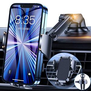 スマホホルダー 車 ACMEZING 車載ホルダー業界改良3段クリップ式+3軸機械式伸縮アーム 車 スマホスタンド カー用品 携帯ホルダー 車