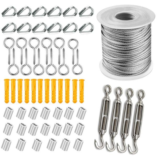 ibubu ステンレスワイヤー 2mm 台風対策 固定 ステンレス ワイヤーロープ 柔らかいワイヤー...