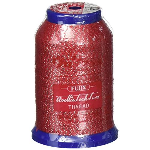 フジックス ウーリー ロックラメ ミシン糸 ロックミシン用 25g col.507 レッド×シルバー