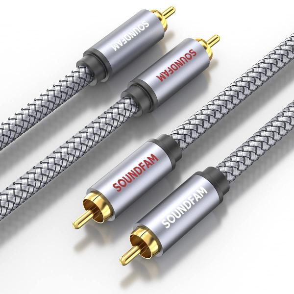 RCAケーブル 1M，SOUNDFAM 2RCA オス-2RCAオス RCAオーディオステレオサブウ...