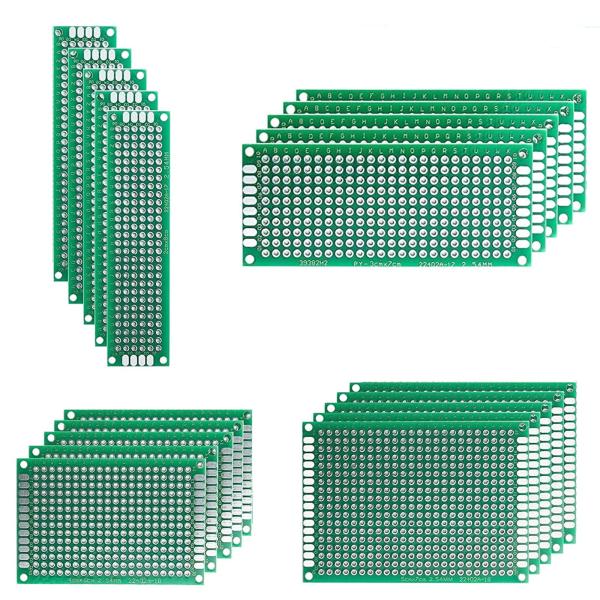 両面 PCB回路基板 2.54mmピッチ ユニバーサル基板 PCBプロトタイプボード 実験プレート ...
