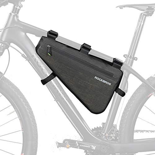 ROCKBROSロックブロスフレームバッグ 防水 ロードバイク 大容量 サイクル トップチューブバッ...