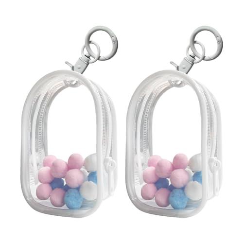 YUYAKESHI 痛バ ケース 人形入れ クリア キーホルダー付 ぬいポーチ お出かけ 両面透明 ...