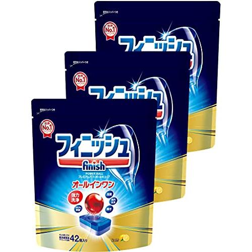 まとめ買いフィニッシュ 食洗機 洗剤 オールインワン プレミアム パワーボールキューブ 42個入 ×...