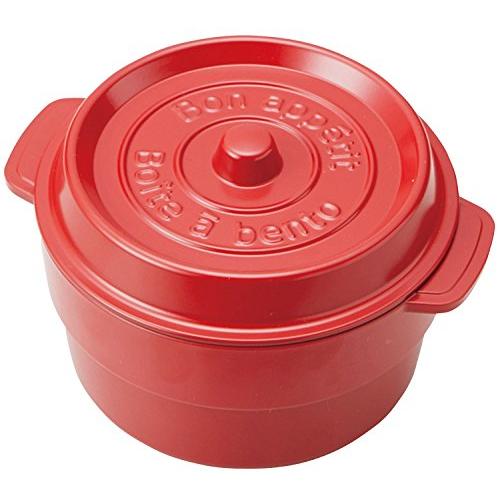 竹中 日本製 お弁当箱 ココポット ラウンド レッド 上段230ml、下段300ml T-56440