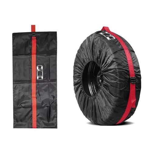 タイヤカバー 車 タイヤ収納 ホイール UVカット 劣化防止 防水 防塵 持ち手付き 固定ストラップ...
