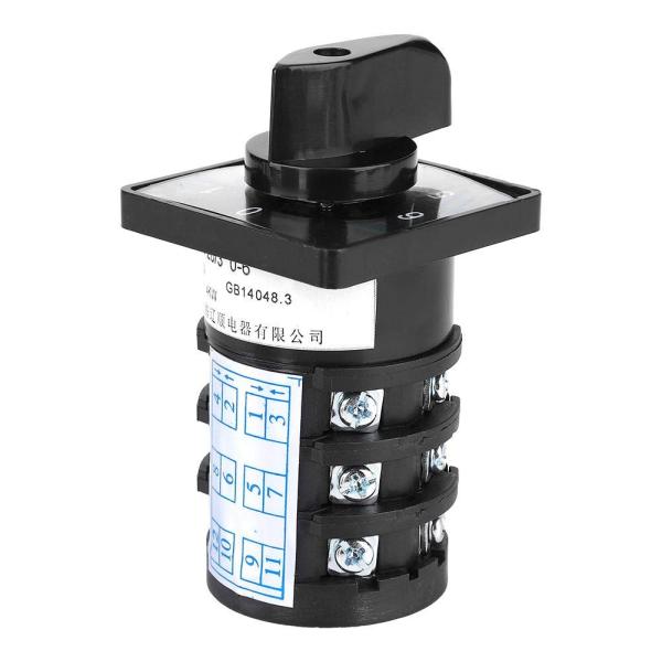 AC500V 20A切り替えスイッチ セレクタースイッチ 7ポジション 12端子ロックタイプ 0-1...