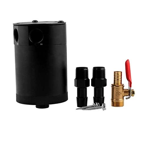 Sporacingrts オイルキャッチタンク 汎用 アルミ製 2ポートオイルキャッチタンク 円柱型...