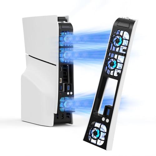 NEWDERY PS5 Slim用 冷却ファン プレステ5 slim用 冷却 USB 3.0ポート ...