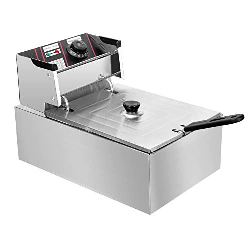 Ozonlife 卓上フライヤー 業務用 家庭用 フライヤー 6Ｌ大容量 ステンレス 電気フライヤー...