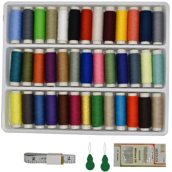 Maydahui 手縫い糸 39 色 セット ミシン糸 裁縫 手芸 糸 セット カラフル 刺繍用糸 ...