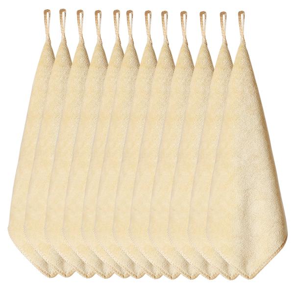 HOOMCOOM キッチンタオル キッチンクロス ふきん ループ付き 12枚セット 布巾 台拭き 食...