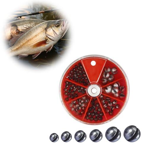 ガン玉 釣り用重り7種類で106個フィッシング おもり 収納ケース付き 釣り小物 海釣 渓流釣り釣具...