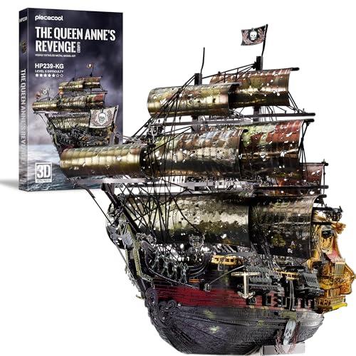 Piececoolピースクール 立体パズル アン女王の復讐号 帆船 海賊船 メタリックナノパズル 3...