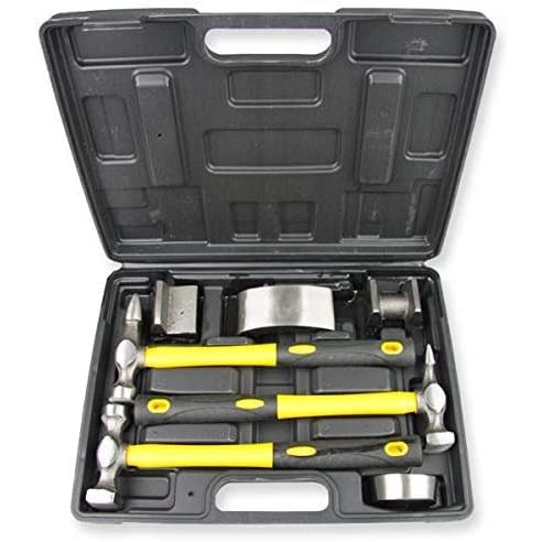 板金ハンマー &amp; ドーリー 板金・金属加工セット 専用ケース付き 金属加工セット 7pcs 金づち ...