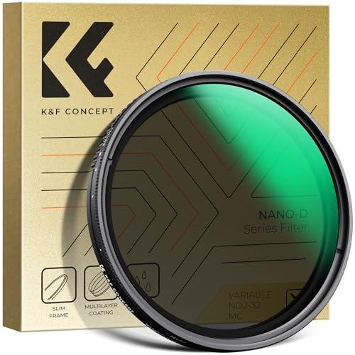 K&amp;F CONCEPT 77mm 可変NDフィルター ND2-ND32 減光量調整 X状ムラ制御 バ...