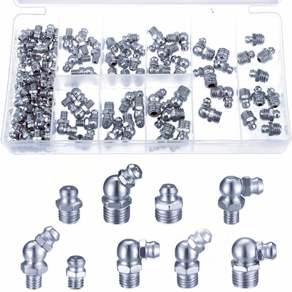 110個セット グリスニップル M6 M8 M10 油圧グリースニップルセット 金属 グリスニップル...