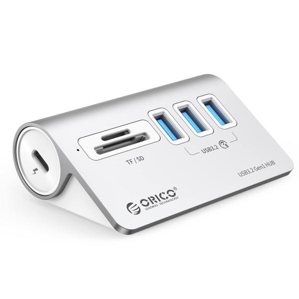 ORICO USBハブ USB3.0 5Gbps高速転送 MicroSD/SDカード スロット搭載 ...