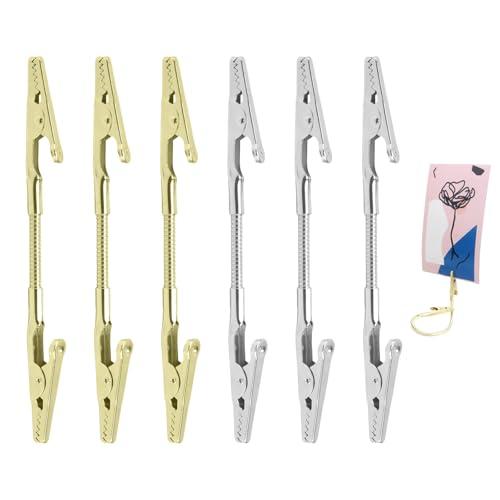 PAVIKE メタルワイヤー写真メモ 6本入 メモクリップ クランプ メモ用 ワニ口 フォトホルダー...