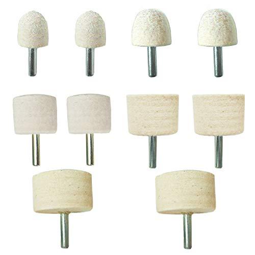 Kimlonton 10ピースセット バフ 研磨フェルト 研削ヘッド 電動ドリル用 鏡面研磨や金属磨...