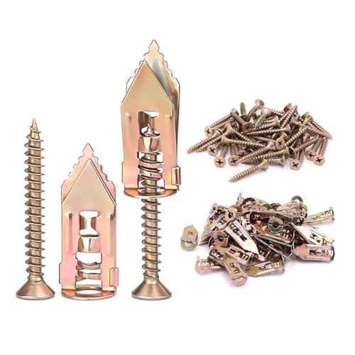 aninako 石膏ボード アンカー 50セット ボードアンカー ネジキット 石こうボード壁用アンカ...