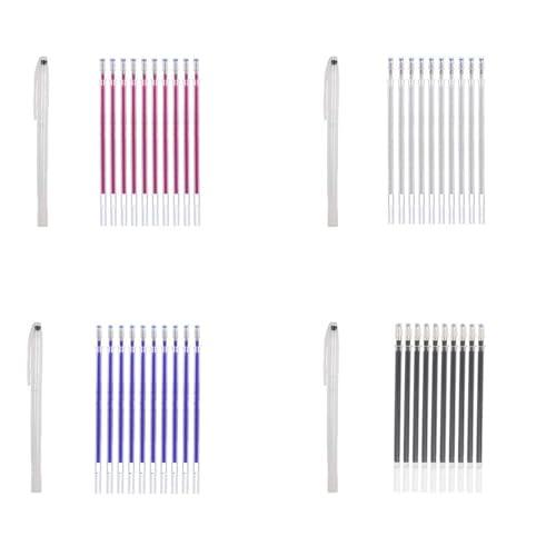 Mirhua チャコペン 布用ペン 刺繍キット 熱で消える 水溶性 裁縫道具 白 黒 赤 青 替芯 ...