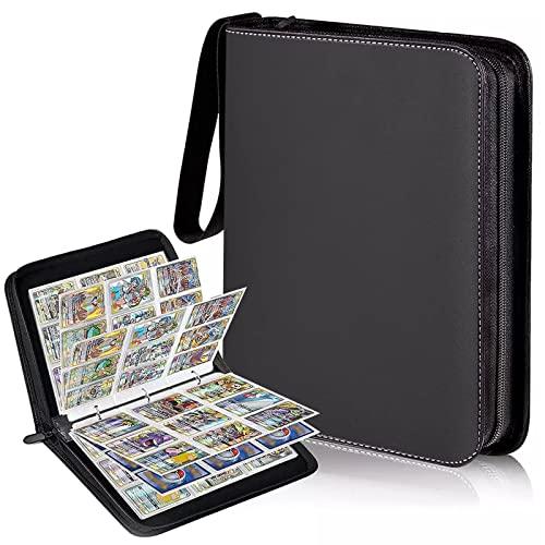 カードファイル9つのポケットに900枚のカードを収納可能、50枚、PU 表面の防水性と耐摩耗性のクリ...