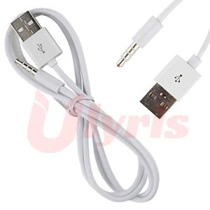 Ulyris AUX端子からUSB 3.5mmオスAUXオーディオジャックプラグから - USB 2.0 オス データ転送 +充電1mUSBケー