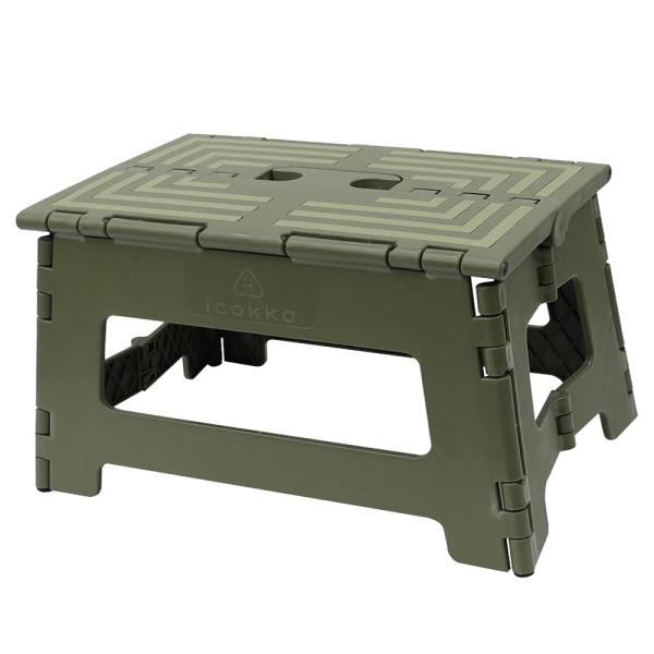 超強力 踏み台 折りたたみ ステップ スツール 脚立 椅子 子供 大人 カーキ M高さ22cm