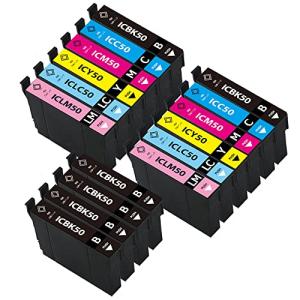 IC50 増量タイプ 6色パックx2+ICBK50 黒4本 IC6CL50互換インクカートリッジ