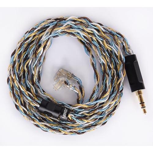 JSHiFi-QuartetQDC3.5mmリケーブル 希土銅＋銅銀合金＋古河銅線材 3.5mmステ...