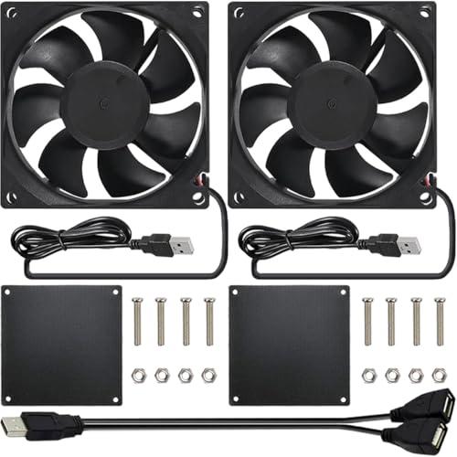 JYUDAUFU 2個 9225 92mm × 25mm DC 5V USB ブラシレス冷却ファン ...