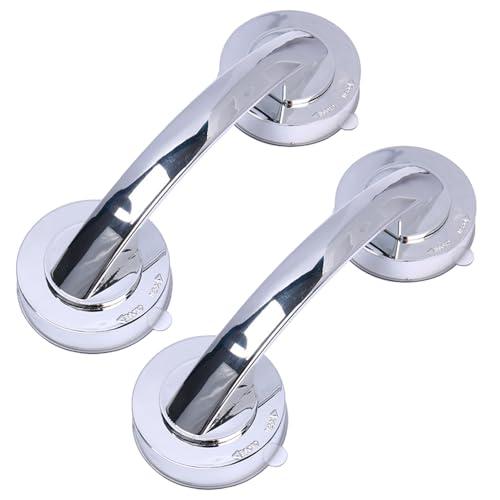 ドアハンドル 吸盤 2個 手すり 工事不要 強力吸盤 取り外し簡単 195mm 銀