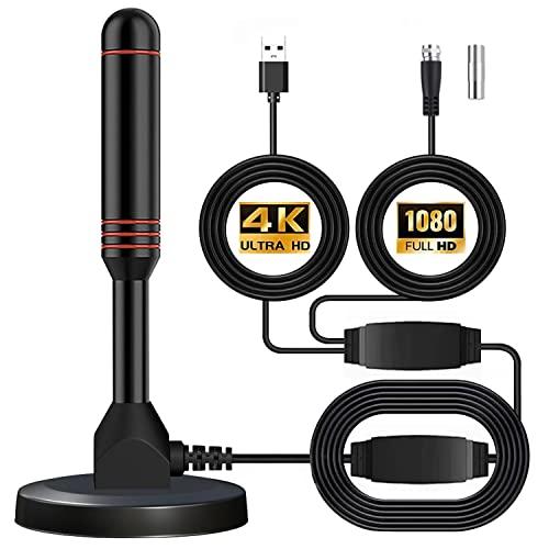 室内アンテナ 4K HD TV テレビアンテナ 430KM 受信範囲 360度全方位受信 デジタル ...