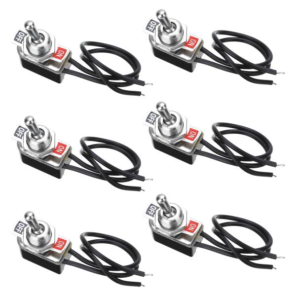 Singertop 防水トグルスイッチ ミニトグルスイッチ SPDTミニチュアトグルスイッチ 6個セ...