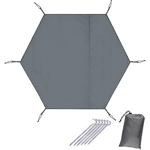 Farfly テントシート グランドシート 六角 防水 軽量 厚手 ヘキサゴン ワンポールテント用 ...