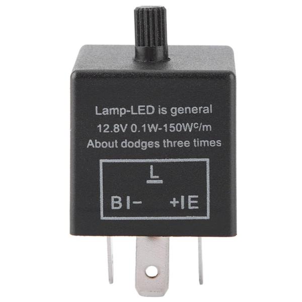 YFFSFDC フラッシャーリレー 12V 3ピン ウインカーリレー CF13 点滅速度 調整可能 ...