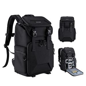 K&F Concept カメラバッグ カメラリュック リュックサック 25L 大容量 2気室 おしゃれ レインカバー付き EVA材質防水耐衝撃｜solvertex
