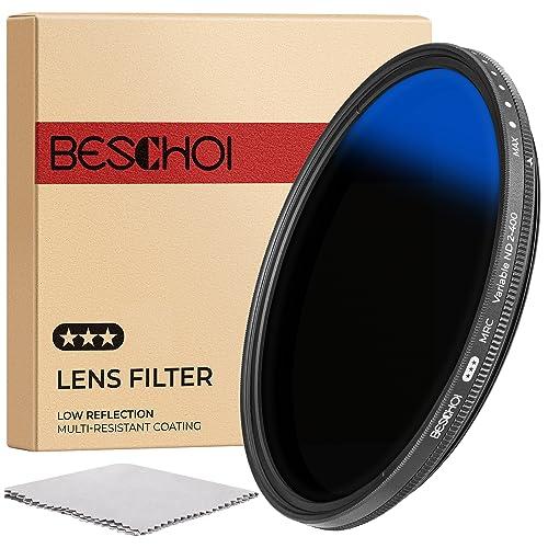 Beschoi NDフィルター 58mm ND2-400 可変式NDフィルター レンズフィルター 日...