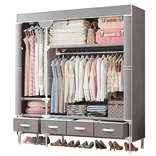 AOBOC ワードローブ クローゼット 大容量 洋服ダンス 簡単組み立て式 省スペース 収納棚 不織...