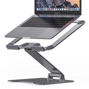 Almoz ノートパソコンスタンド PCスタンド タブレットスタンド 人間工学設計 高さ角度調整可能 姿勢改善 腰痛/猫背解消 折りたたみ式 パ