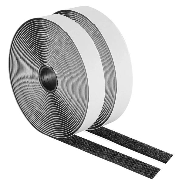 面ファスナー 両面テープ付き ベルクロ 強力 粘着力強い オス メス 防水 耐熱 DIY用 網戸用 ...